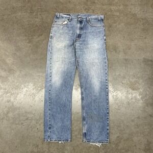 VTG Levi's 505 Jeans Light Wash Distressed Fade Straight Leg Mens 36x32